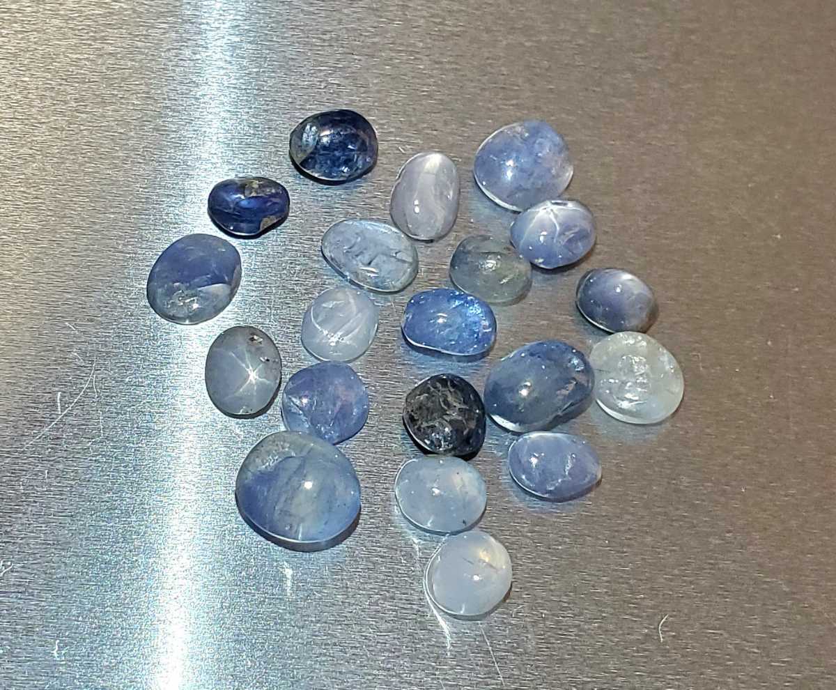 大処分)大量27.600ct！ミャンマー産の非加熱スターサファイア☆ブルー 