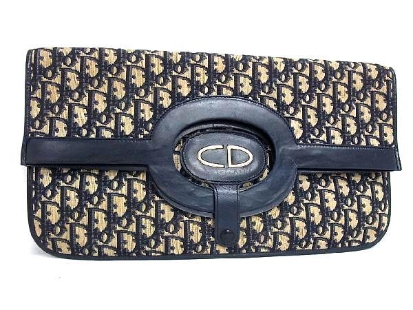 1円 Christian Dior ディオール トロッター キャンバス クラッチバッグ