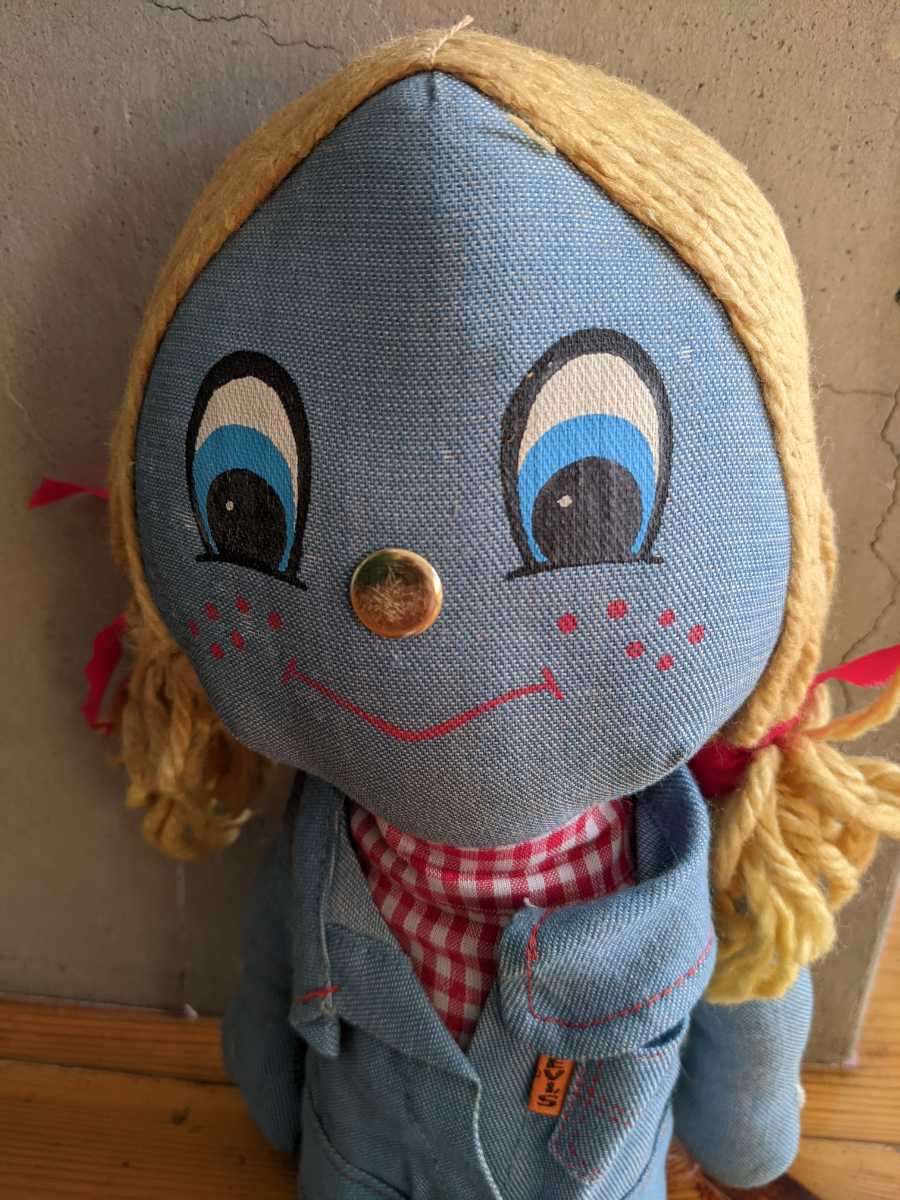 LEVI'S リーバイス 43センチ　デニムラグドール BIG E　knickerbocker ヴィンテージ 企業物 人形 非売品　オレンジタブ　赤タブ　②