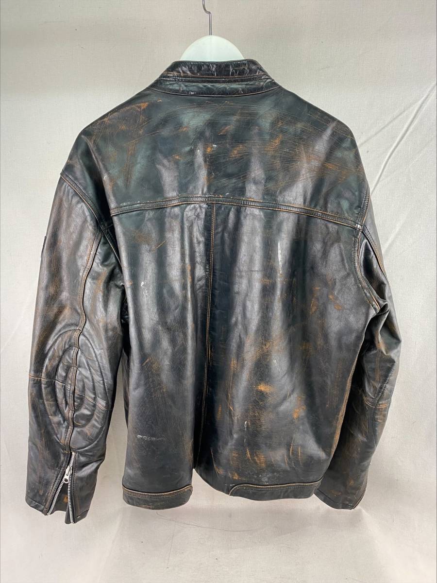ARLENNESS アレンネス カジュアルレザージャケット BLACK/BROWN XL