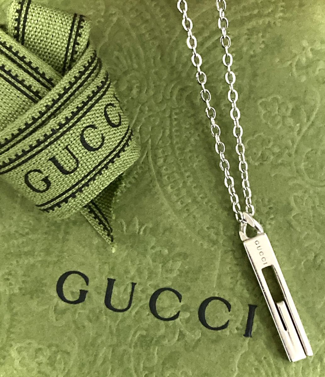 1円～ GUCCI カットアウトG ロゴ ネックレス Ag925 45cm シルバー
