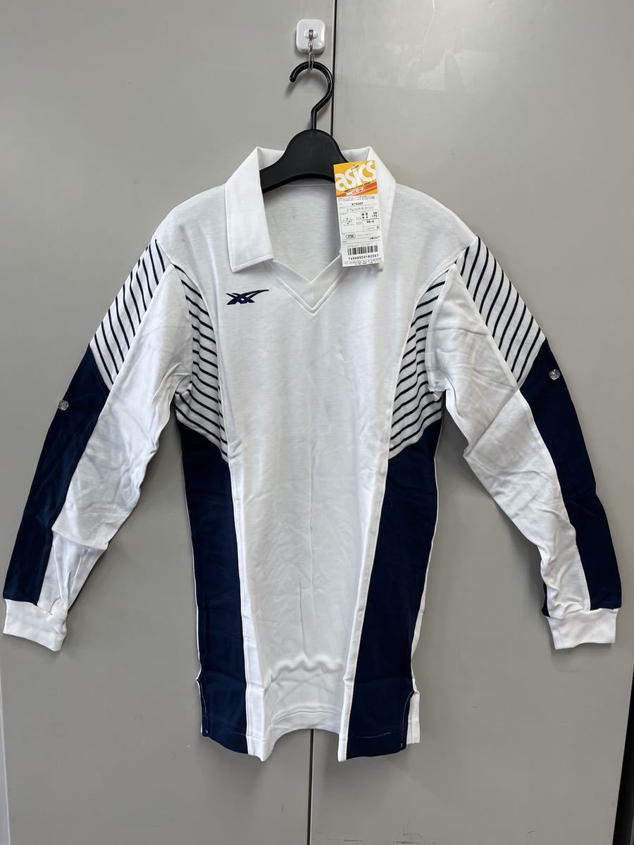 希少Oサイズ！未使用/昭和レトロ★asics アシックス レトロ バレーボールウエア ユニフォーム★女性用★ローテ　ショルダーボーダーシャツ