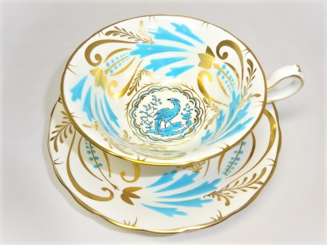 SALE，HOT そ396 Royal Chelsea ロイヤルチェルシー ターコイズ 金彩 箱なし イングリッシュ ボーンチャイナ カップ＆ソーサー ティー コーヒー(コーヒー、ティー兼用)｜売買されたオークション情報、yahoo 茶器