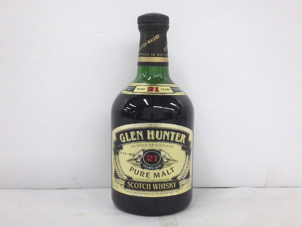 古酒 未開栓 GLEN HUNTER グレンハンター 21年 PURE MALT ピュアモルト SCOTCH スコッチ ウイスキー 特級 750ml 43% L35083xG