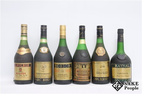 ◆1円～ ブランデー6本セットクリエール ナポレオン 700ml/ドロサック ナポレオン 700ml/ホブソン ナポレオン 700ml 他