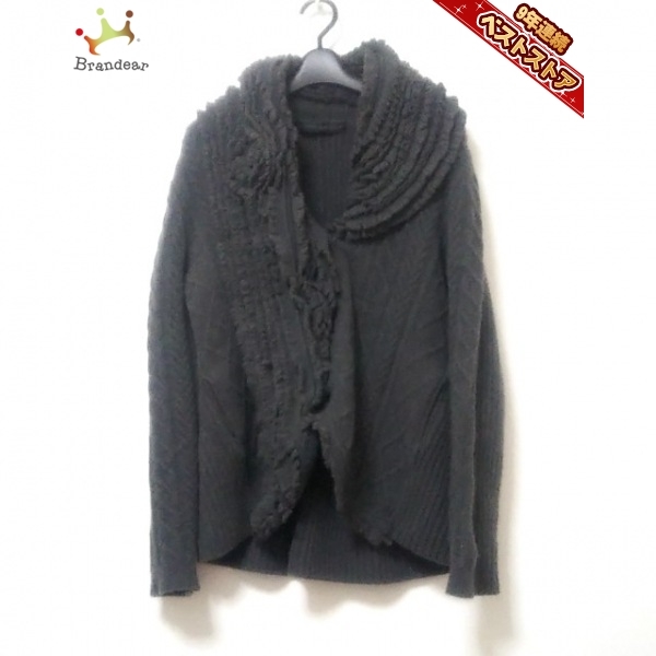 エルマノシェルビーノ ERMANNO SCERVINO サイズ42 L - ダークグレー レディース 長袖/ニット/フリル/冬 ジャケット