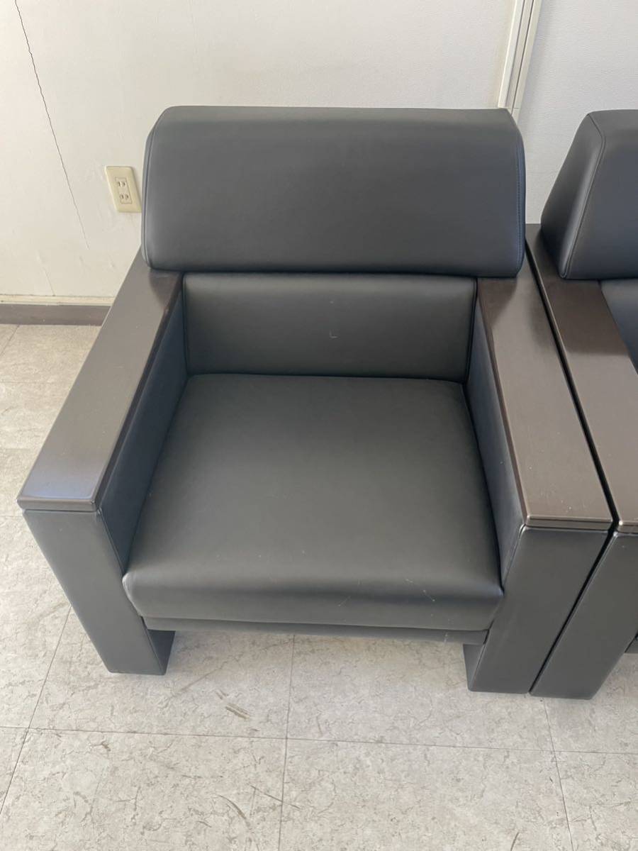 okamura 1人掛けソファ 応接セット 革 幅720×奥行730×高さ690mm 8脚  