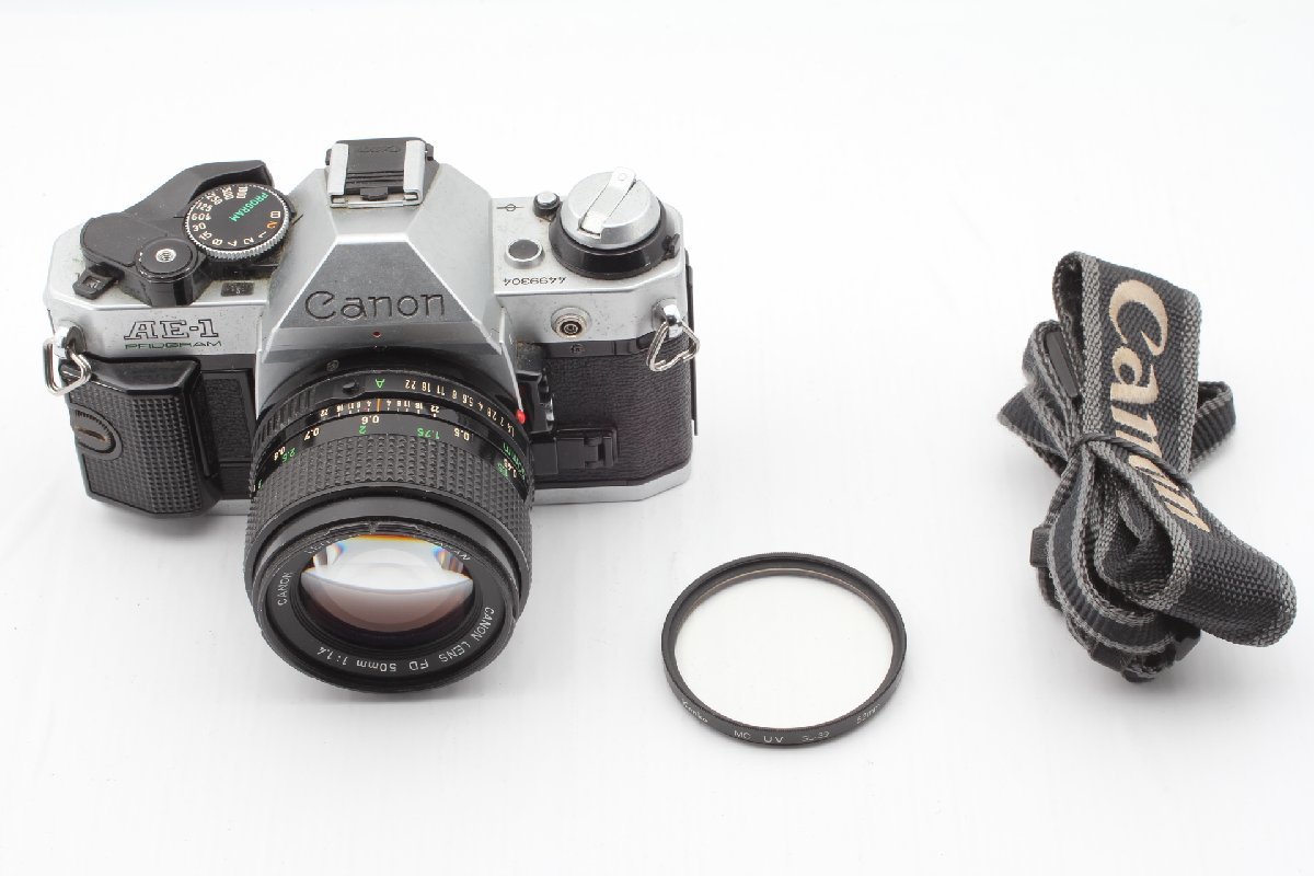 キヤノン AE-1 PROGRAM シルバー FD 50⁄f1.4 SSC 動確 キヤノン AE-1