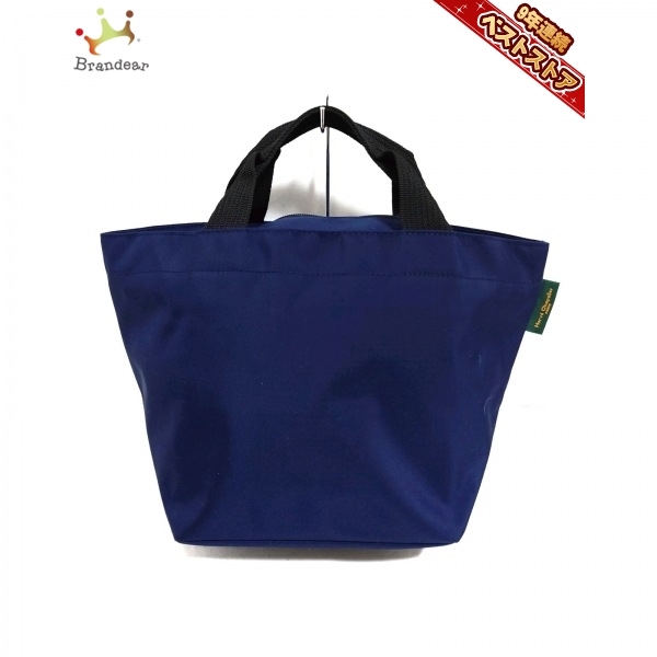 エルベシャプリエ Herve Chapelier ハンドバッグ ナイロン舟型トートM ナイロン ネイビー×黒 Nライン バッグ