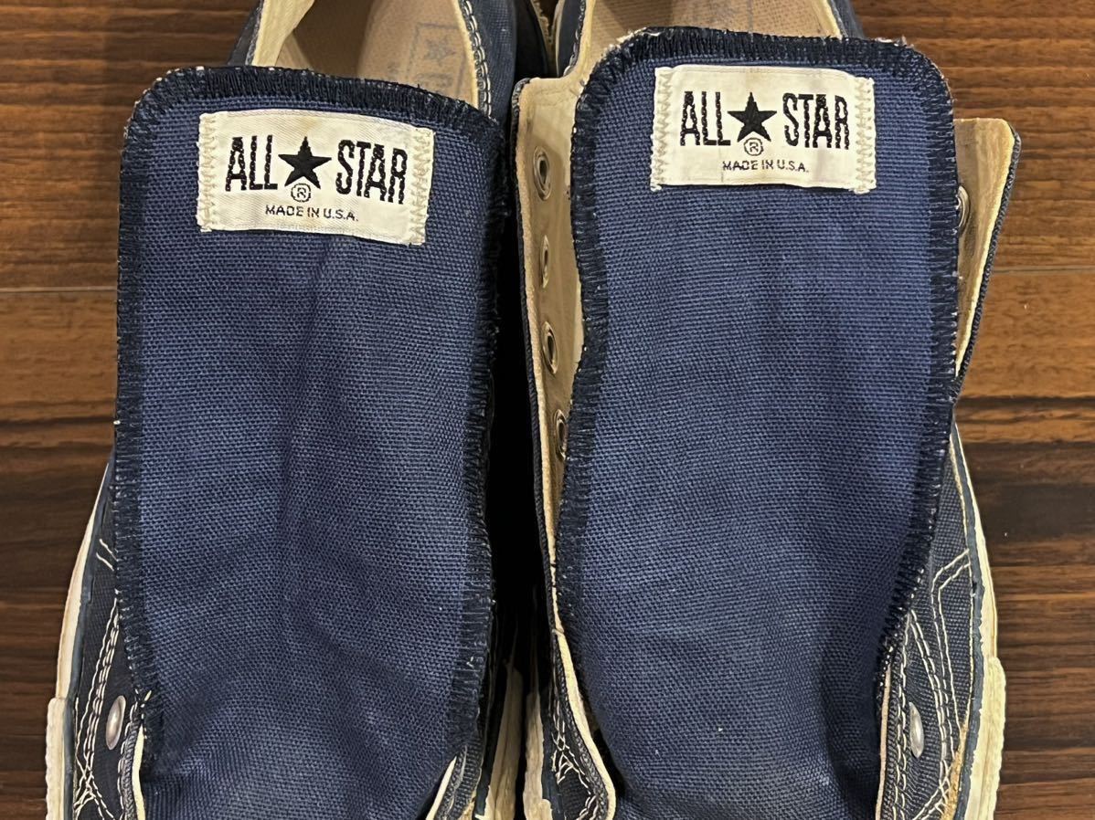 80s converse オールスター ネイビー11.5 USA製 青枠 当て布 