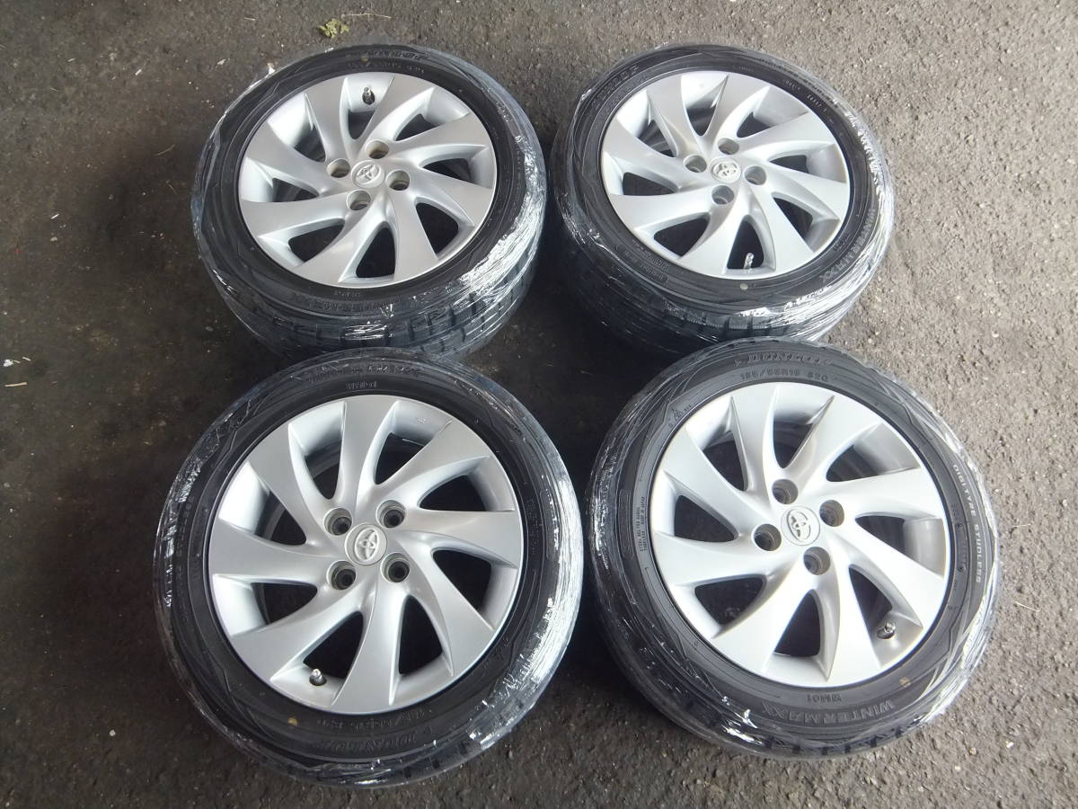 QNC21 bB 185/55R15 純正ホイール付きタイヤ4本 トヨタ純正 後期bB QNC2系 15インチアルミ・スタッドレスタイヤ185