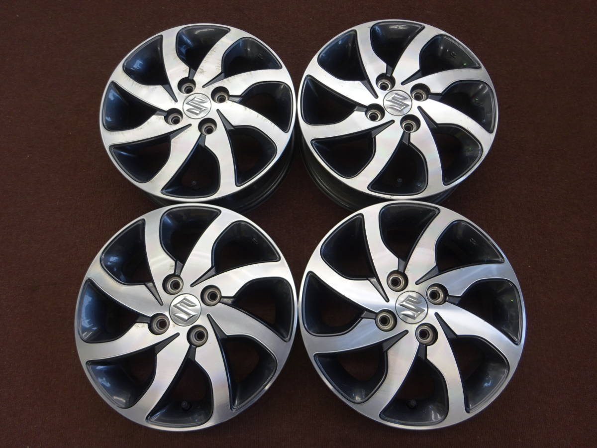 A-34　SUZUKI　純正　14×4.5J ET50 PCD100 4H 4本　パレット SW　ラパン　エブリィ　ワゴンＲ　ソリオ　等　スズキ　軽自動車　に是非　！