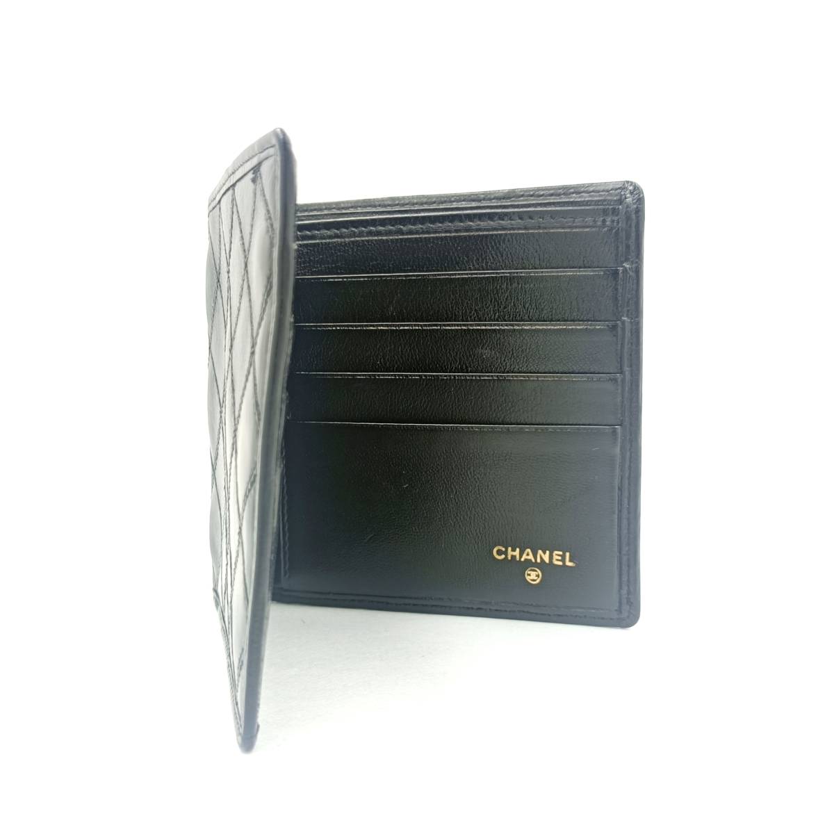 正規品】□美品□1円□CHANEL シャネル ビコローレ 2つ折り財布 ブラック