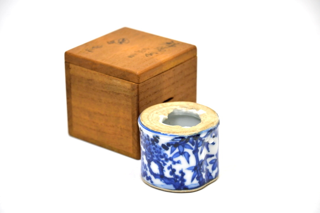 595 清風与平 祥瑞写 蓋置 ○京焼 茶道具 煎茶道具 骨董 古玩 茶釜
