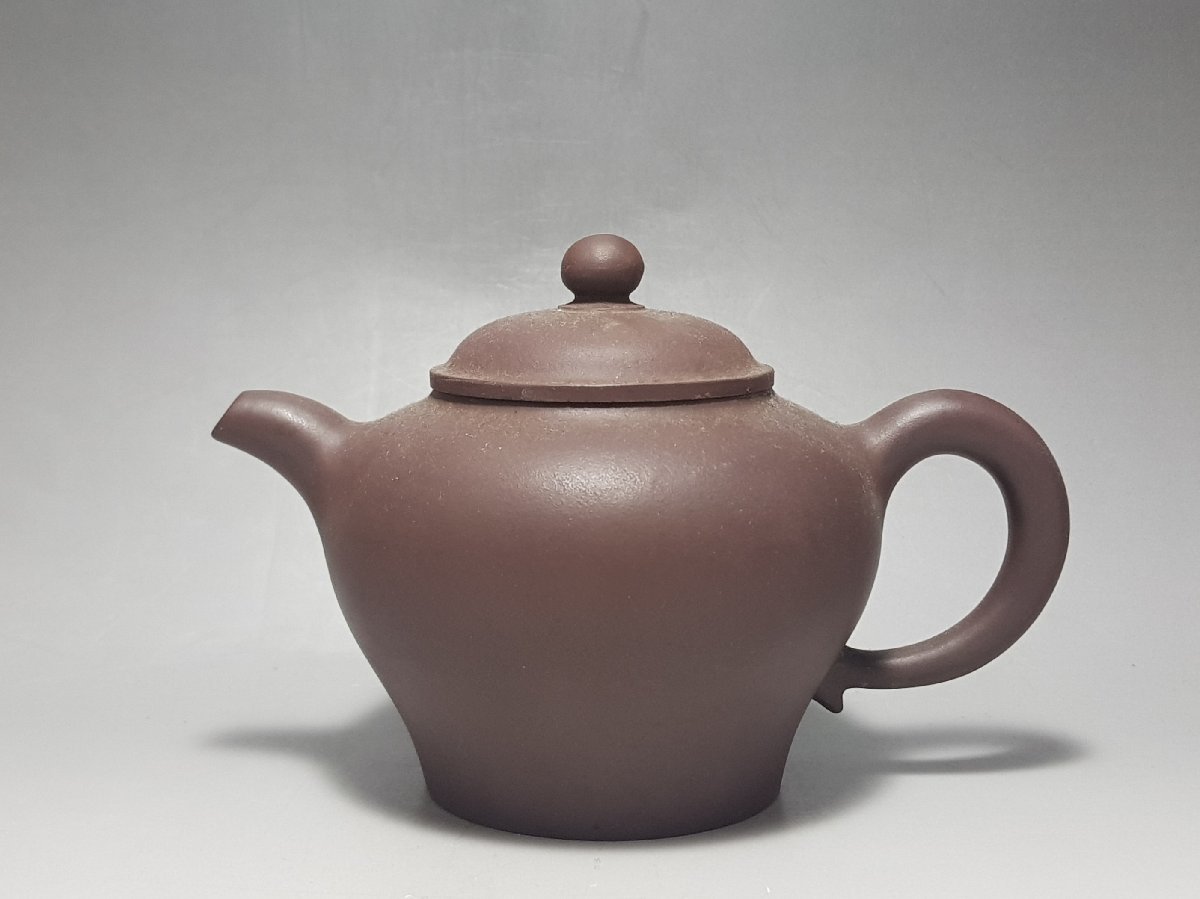 孟臣製底詩刻紫砂壺】 中國宜興唐物煎茶道具茶器朱