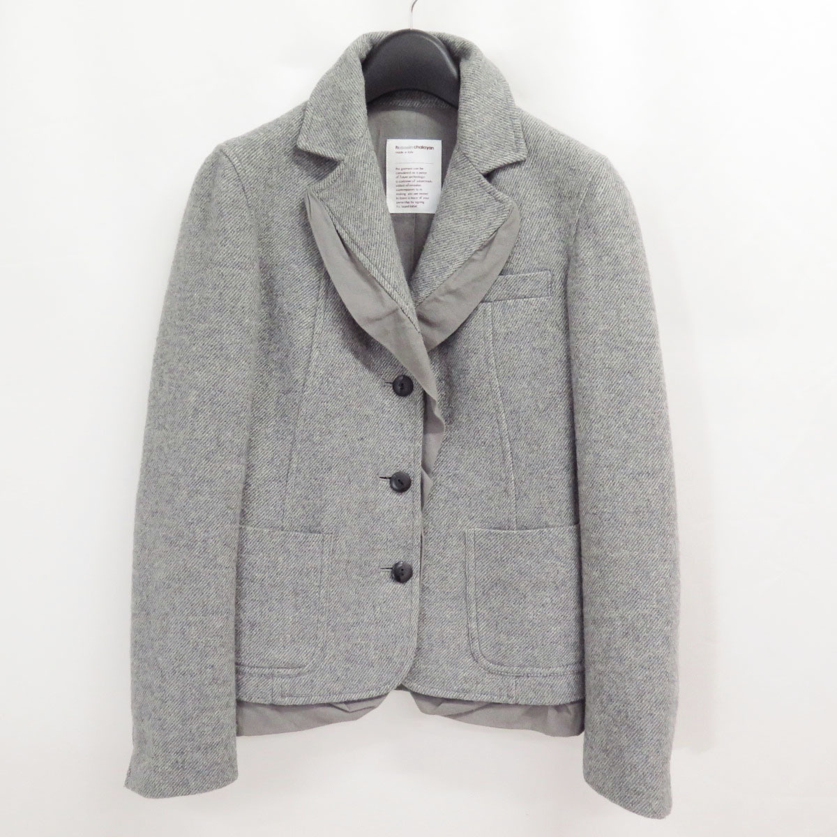 HUSSEIN CHALAYAN RUFFLE WOOL JACKET ARCHIVE フセインチャラヤン 