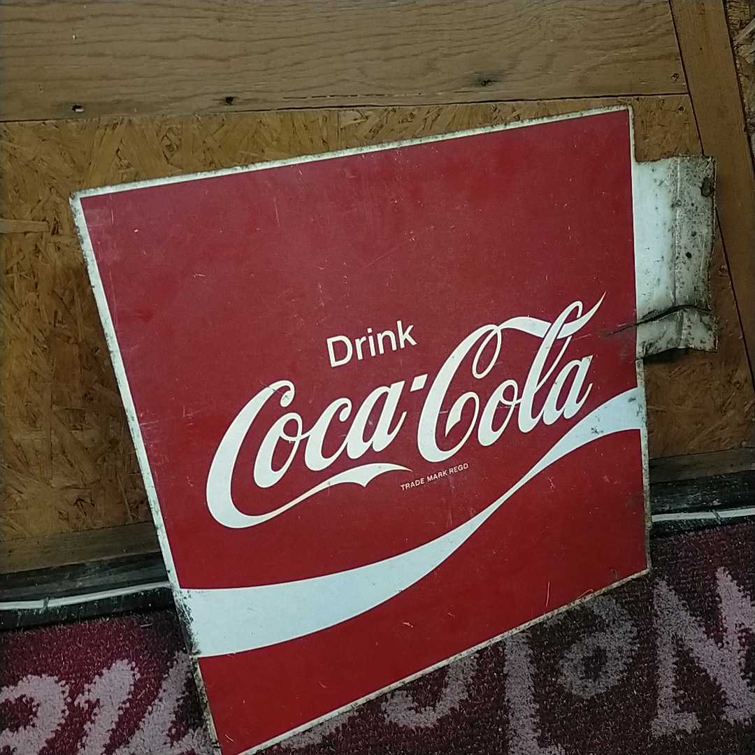 ホーロー看板 昭和レトロ コカ・コーラ 当時物 ホーロー 看板 両面45cm