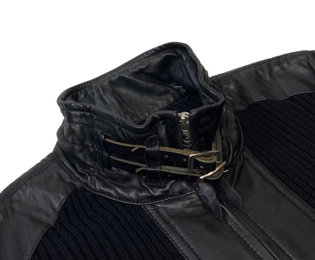 AVIREX ドライバーズニット　ヤギ革　L 完売モデル！美品 AVIREX アヴィレックス 名作 ドライバーズニット