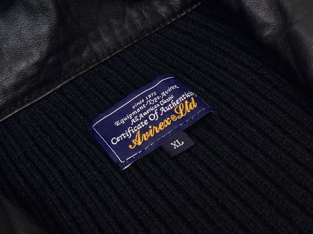 AVIREX ドライバーズニット　ヤギ革　L 完売モデル！美品 AVIREX アヴィレックス 名作 ドライバーズニット