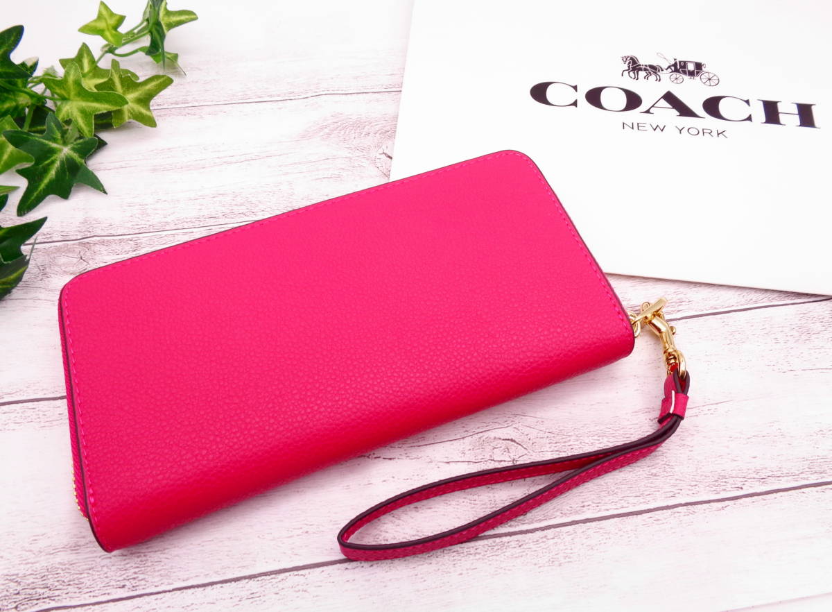 未使用 正規品 y 新品 同様 コーチ COACH 長財布 ピンク pink