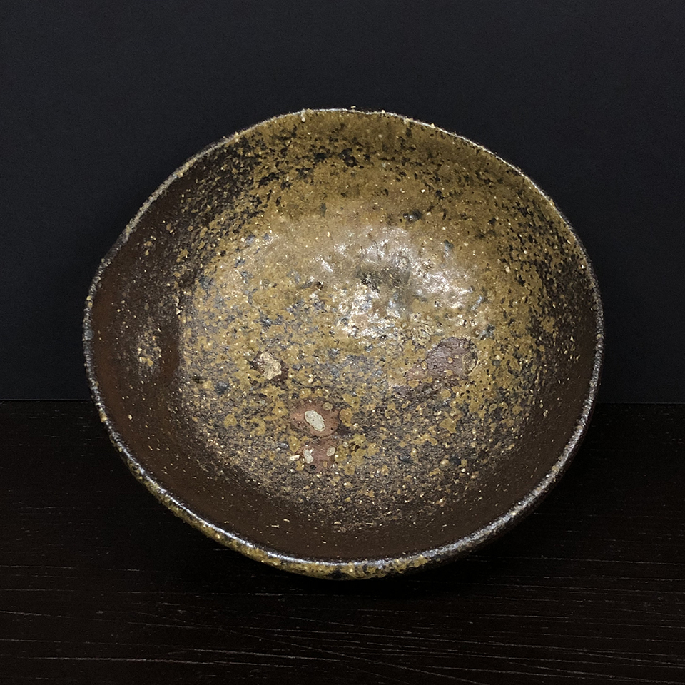 伝説の陶芸家 國吉清尚 焼締 珊瑚紋 窯変 茶碗 マカイ (検索用 国吉清