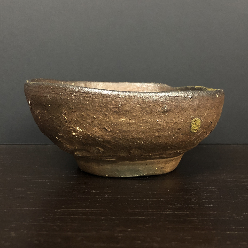 mame 國吉清尚(国吉清尚)　焼締珊瑚窯変　割山椒向付小鉢 伝説の陶芸家 國吉清尚 焼締 珊瑚紋 窯変 茶碗 マカイ (検索用 国吉清