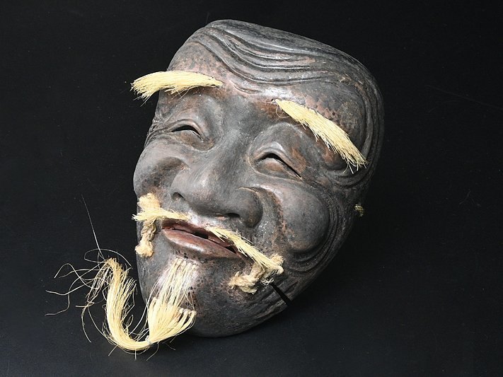 木製 能面 黒式尉（こくしきじょう）（三番叟） 能面 三番叟