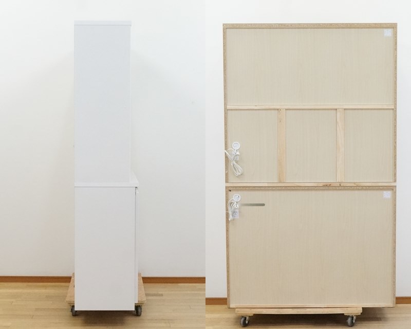 東ハ:【ニトリ】キッチンボード アルミナ2 120KBWH ホワイト 幅約120.5cm 食器棚 キッチン 収納 家具 レンジ台 レンジボード 家電ボード