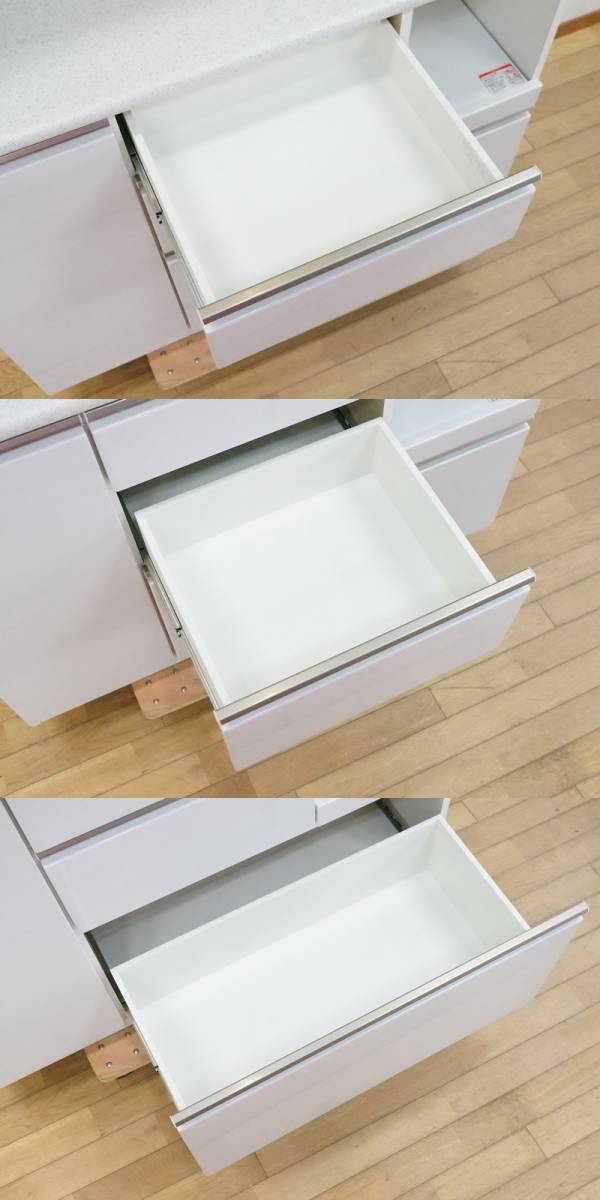 東ハ:【ニトリ】キッチンボード アルミナ2 120KBWH ホワイト 幅約120.5cm 食器棚 キッチン 収納 家具 レンジ台 レンジボード 家電ボード