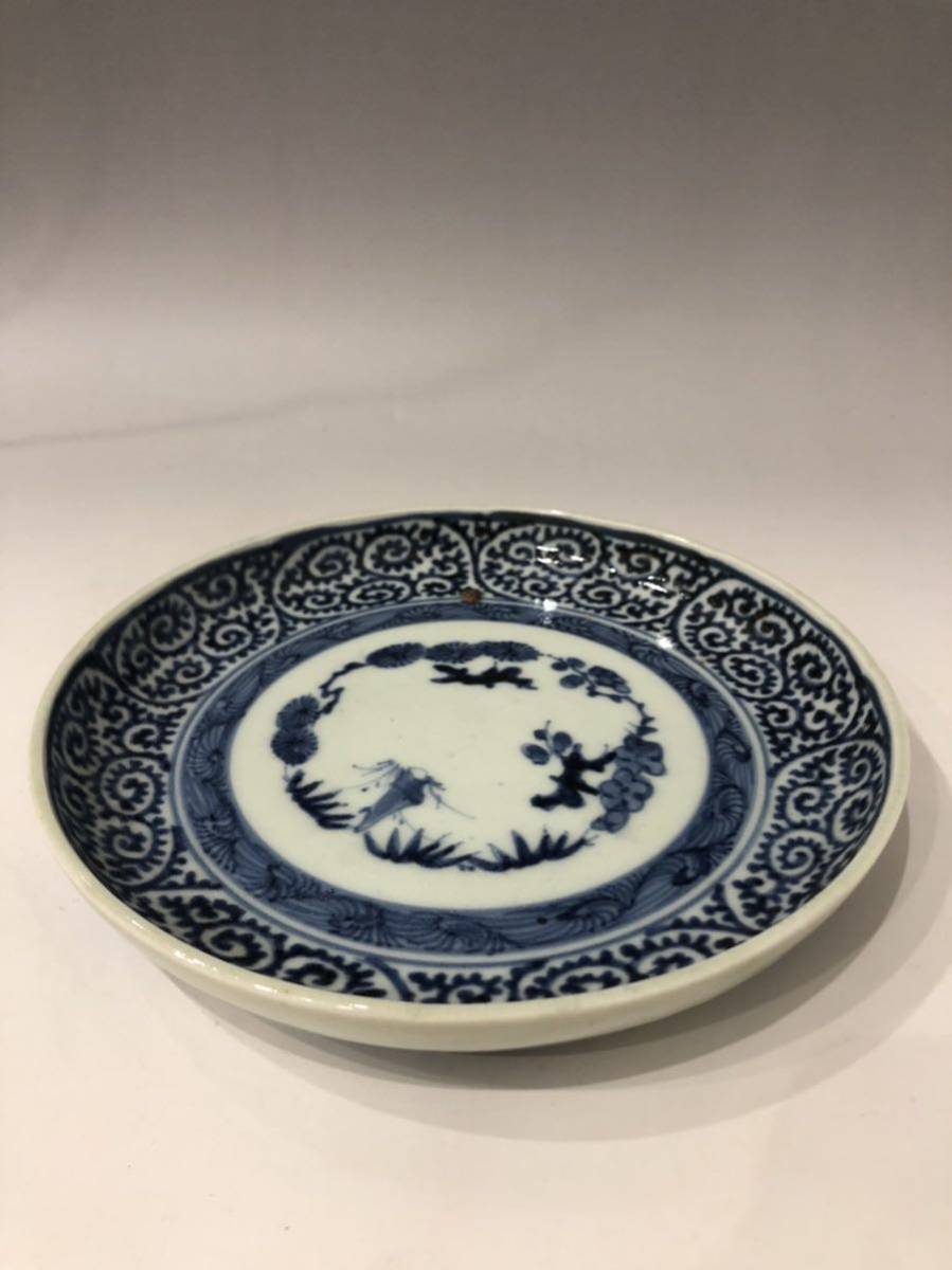 江戸中期～後期(古伊万里)みじん唐草3枚 古伊万里 江戸時代中期 微塵唐草