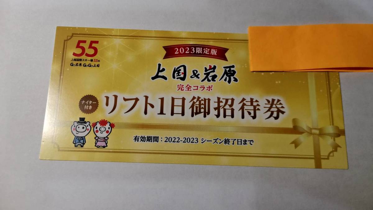 岩原 上越国際 1日リフト券引換券1枚 定形郵便 ネコポス無料