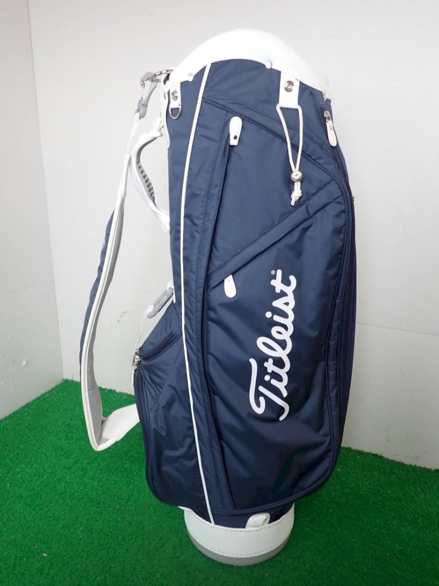 〈Bあ491〉Titleist タイトリスト キャディバッグ 紺.白