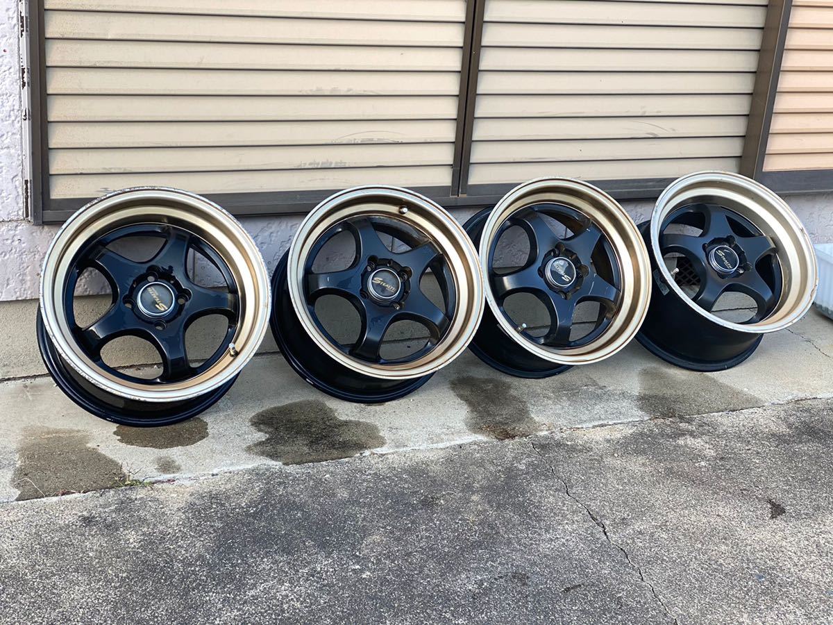 STEALTH RACING ステルス レーシング PCD100 F-7J R-8J. +32 4本セットアルミホイール 