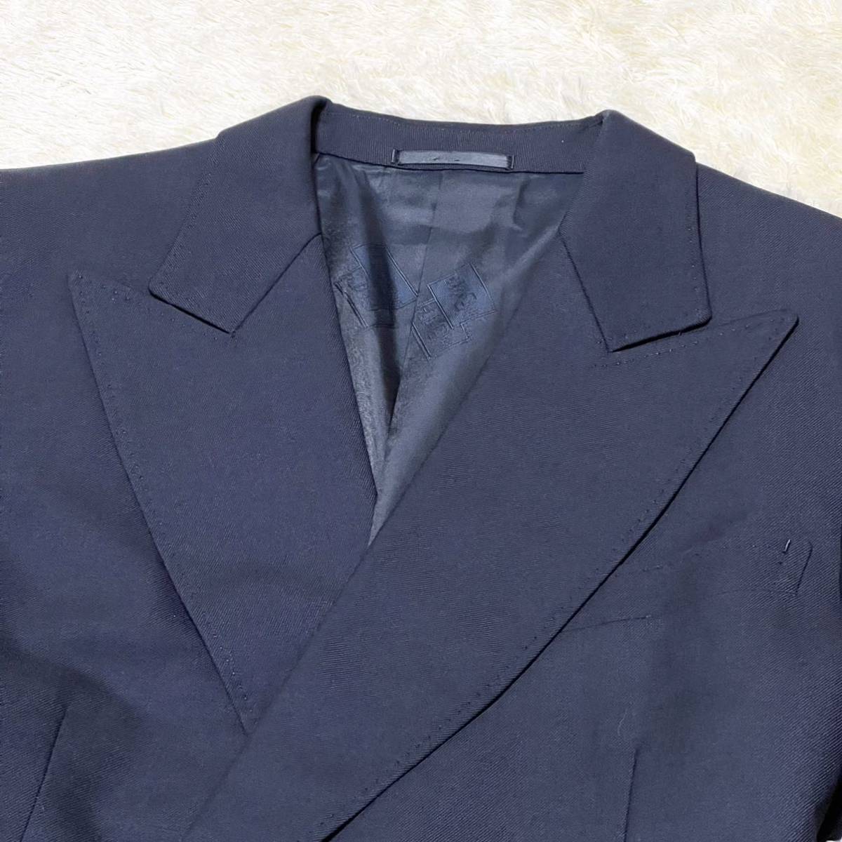 LANVIN【圧倒的存在感】ランバン 紺ブレ ブレザー ダブル 銀ボタン 銀 