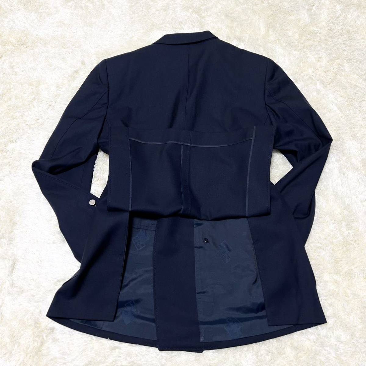 LANVIN【圧倒的存在感】ランバン 紺ブレ ブレザー ダブル 銀ボタン 銀 
