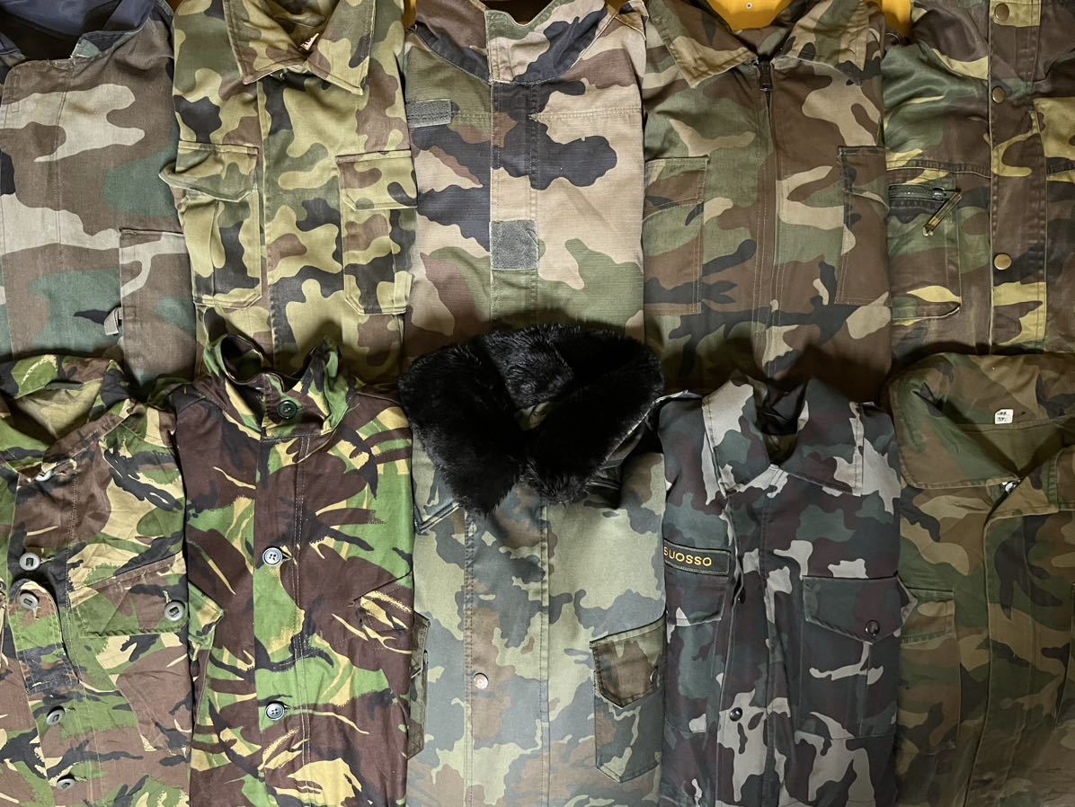 USA古着卸 カモフラ柄 ミリタリー ジャケット 10枚 セット まとめ売り 1円スタート 卸売り アメリカ古着 迷彩 総柄 アウター 