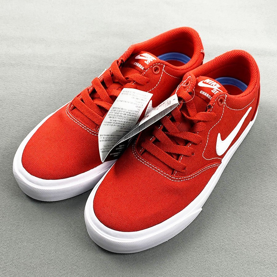 未使用品 NIKE ナイキ SB チャージ キャンバス スニーカー 23.5cm CD6279-601 レッド [U8490]