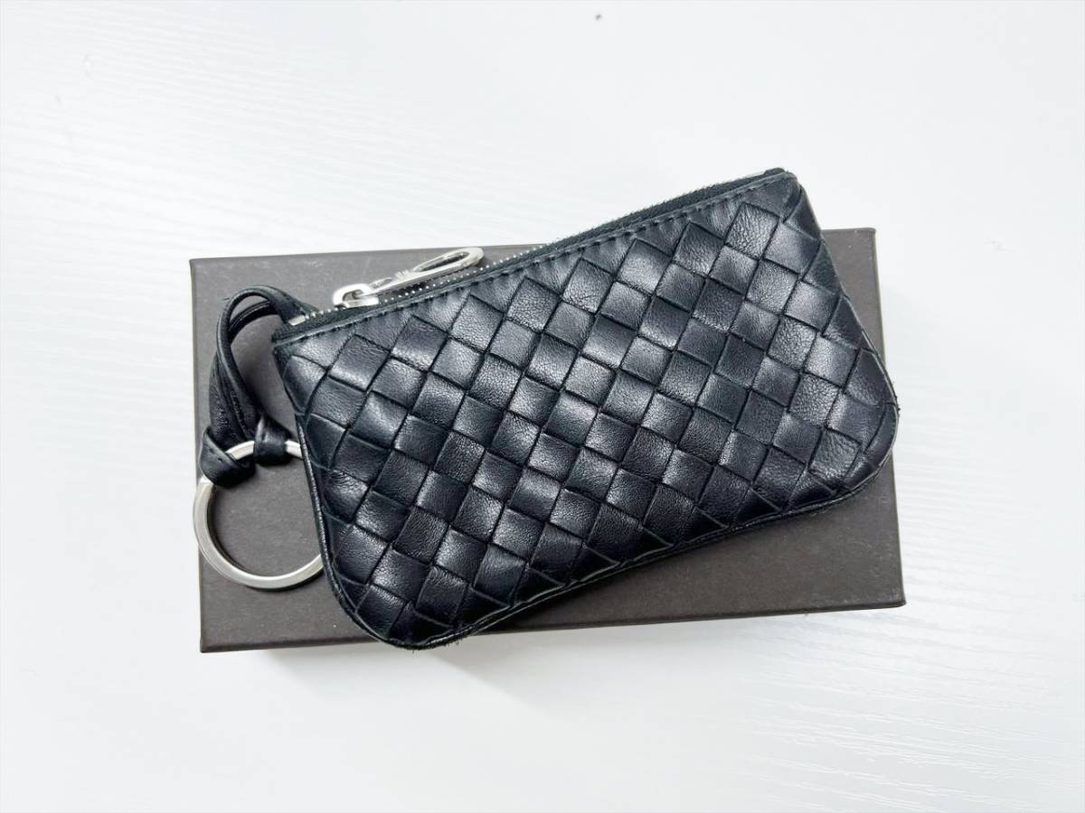 Bottega Veneta　ボッテガ　ヴェネタ　イントレチャート　キーリング　コインケース　黒