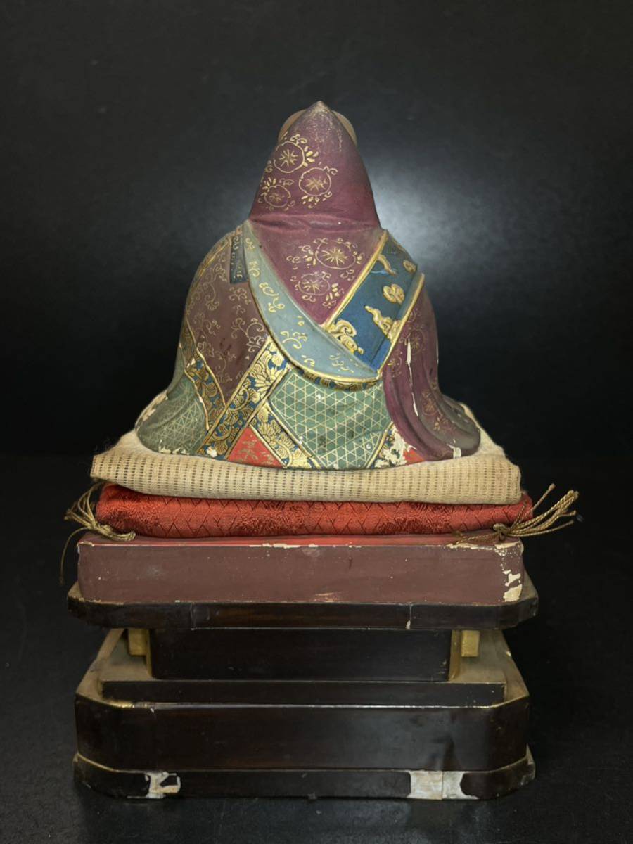 仏教美術 極上細密造 木彫彩色 玉眼 弘法大師像 特大高59cm 重量5.48