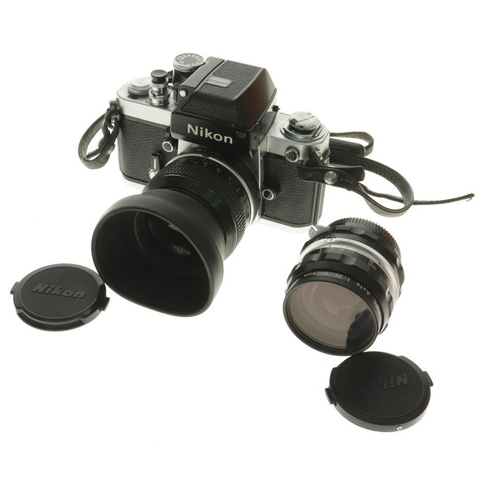 Nikon F2 フィルムカメラ NIKKOR-H・C Auto 1:3.5 f=28mm 50mm 1:1.4 /広角レンズ セルフタイマー シャッター確認済 動作未確認 中古