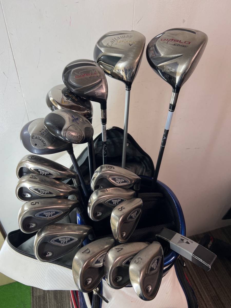 【メンズゴルフセット】Callaway　キャロウェイ製品！17本セット　フレックスR　　キャディバッグ付　初心者～中級者向