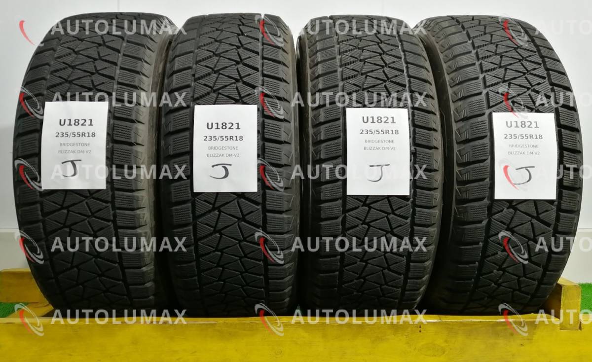 235/55R18 100Q Bridgestone BLIZZAK DM-V2 中古 スタッドレスタイヤ 4 