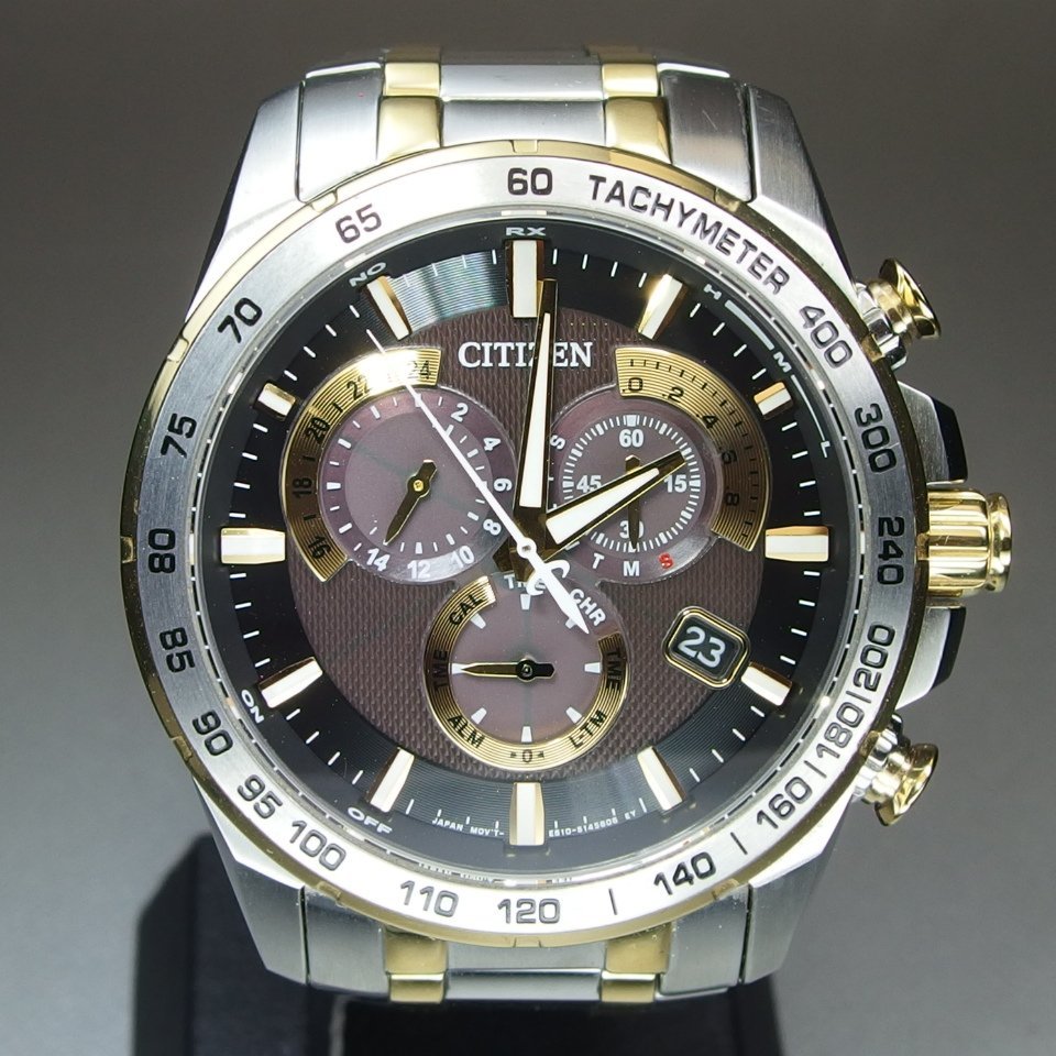 美品】 CITIZEN シチズン AT3035-54E 電波 ソーラー Eco-Drive搭載 