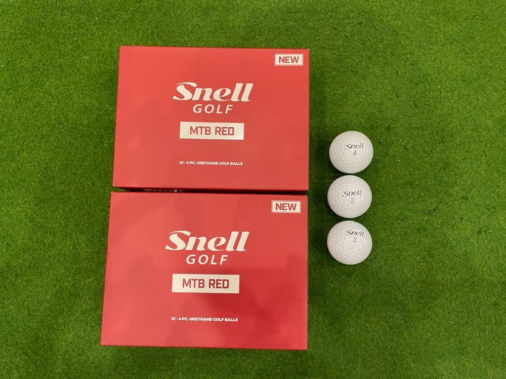 【新品未使用】 Snell MTB RED 2ダース＋おまけ3球(全てホワイト)　未使用27球 【送料無料】
