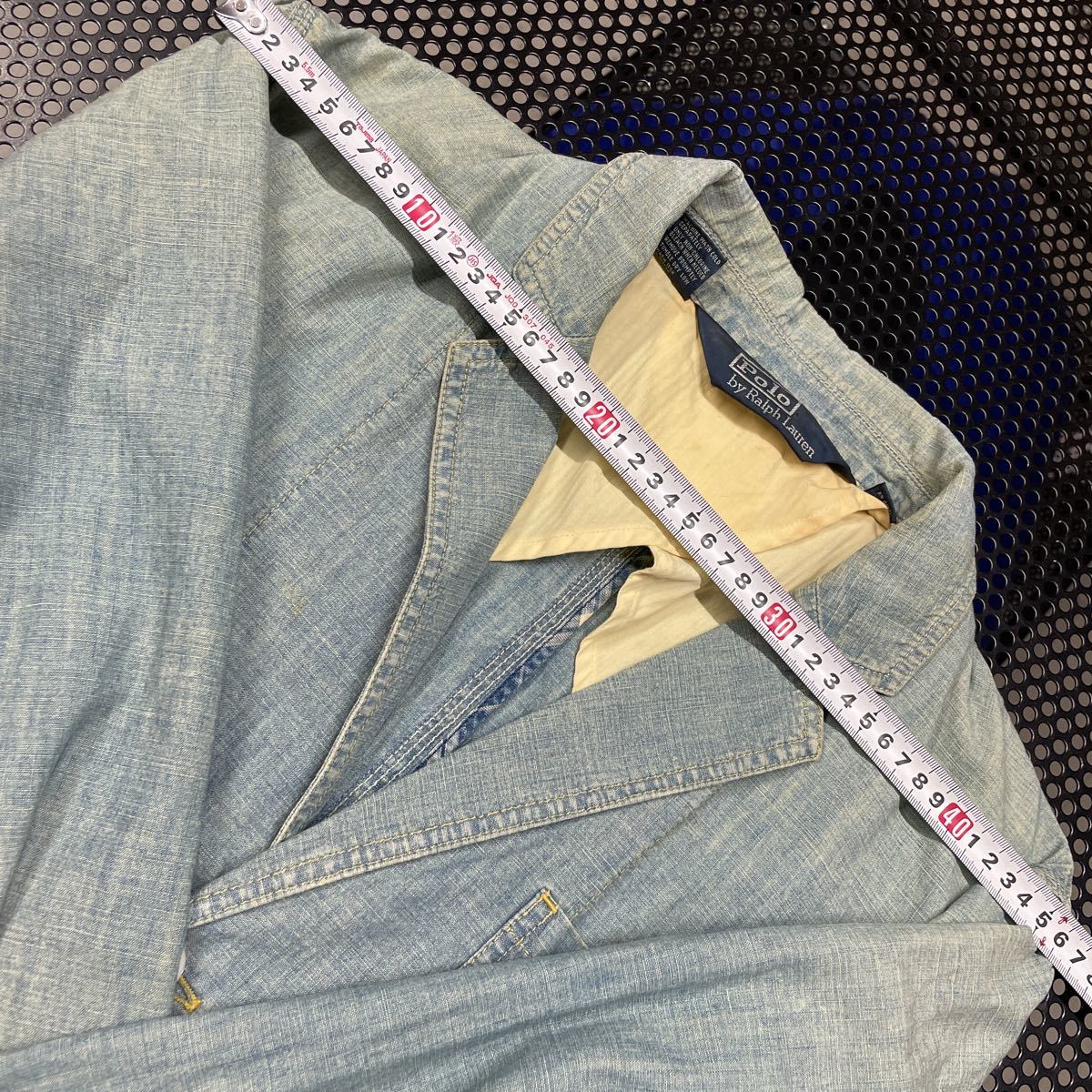 ラルフローレン Ralph Lauren シャンブレー生地 三つボタン ジャケット 