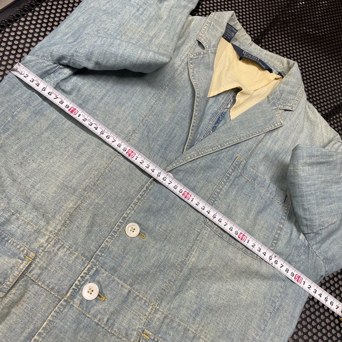 ラルフローレン Ralph Lauren シャンブレー生地 三つボタン ジャケット 
