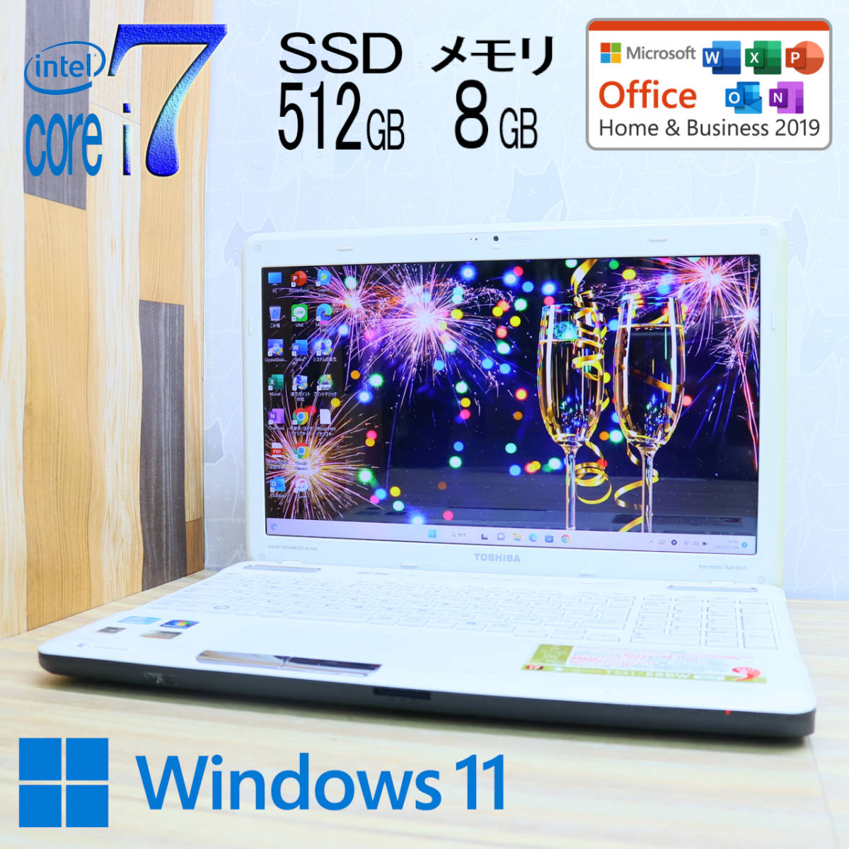 【美品】新品SSD512メモ8GB★ハイスペック♪3世代i7！カメラ★Win11 ☆美品 最上級4コアi7！新品SSD512GB メモリ8GB☆T551 Core i7-2630QM