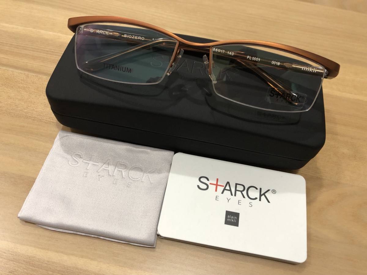 入手困難※最高峰※アランミクリ★STARCK EYES*スタルクアイズ※PL0001*超軽量・ブラウン・メガネフレーム