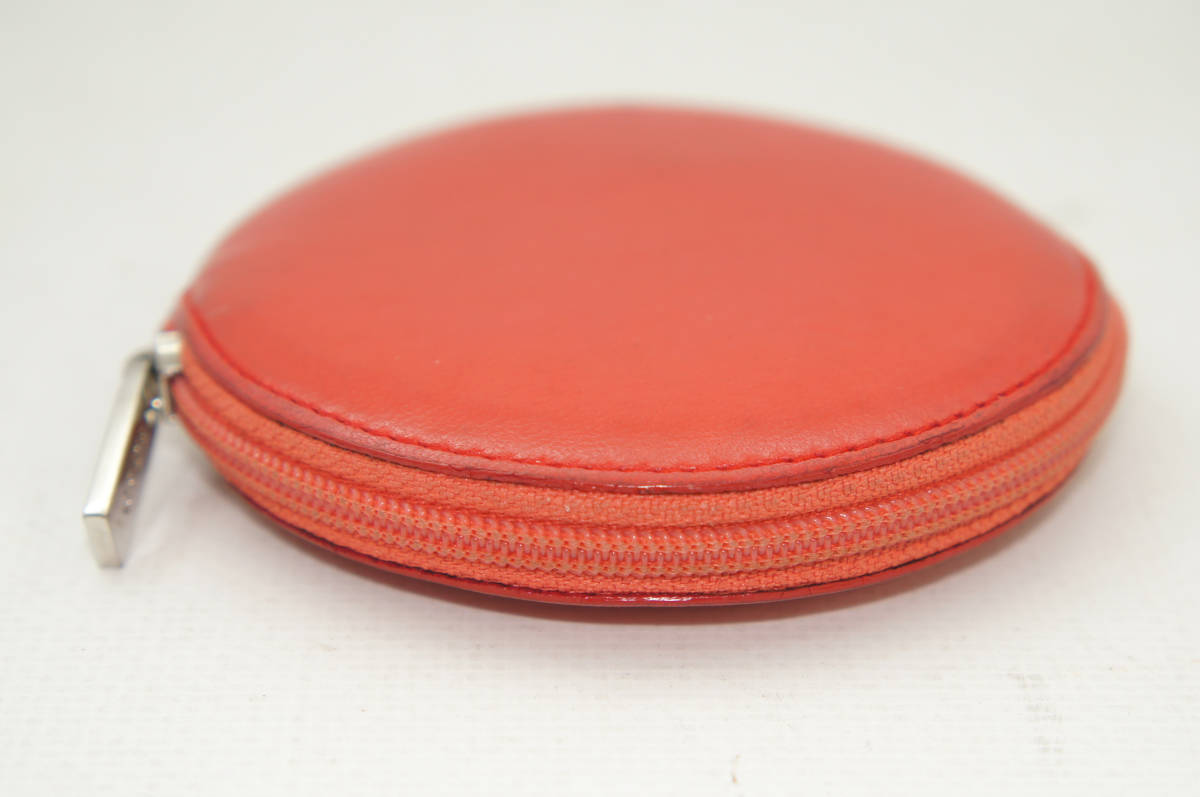 ロエベ アナグラム コインケース 小銭入れ オレンジ レッド レザー  