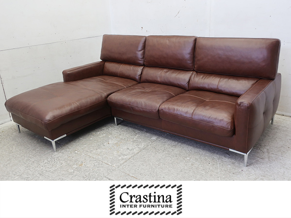 P981 展示品 クラスティーナ/Clastina ZEALE2 総革/本革 カウチソファ